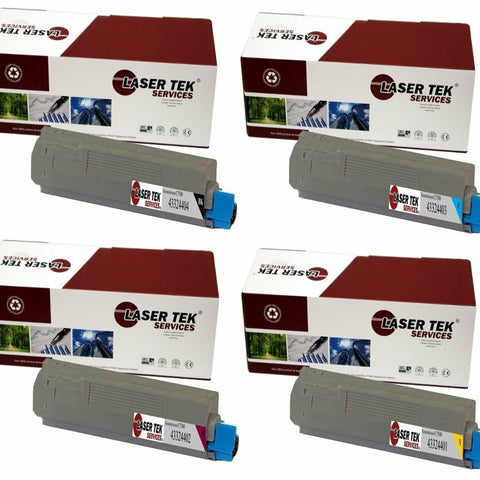 4 Pack Compatible C5500 Toner Cartridge Replacements for the Okidata 43324404, 43324403, 43324402, 43324401. (Black, Cyan, Magenta, Yellow)