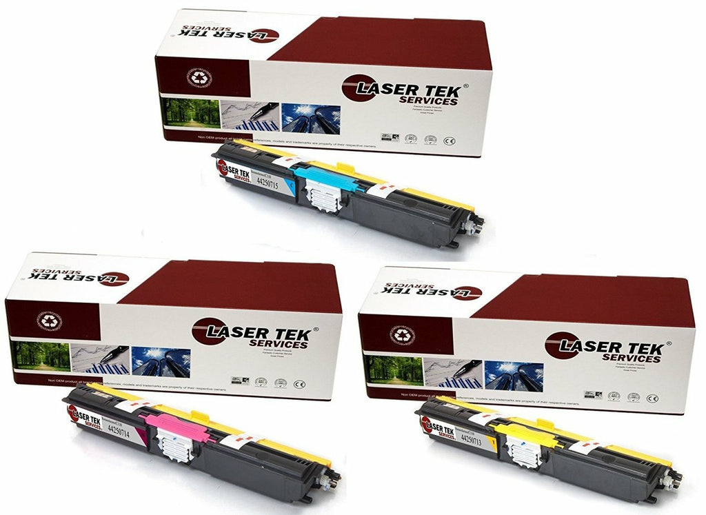 Okidata C110 44250715 44250714 44250713 Toner Cartridge 3 Pack - Laser Tek Services