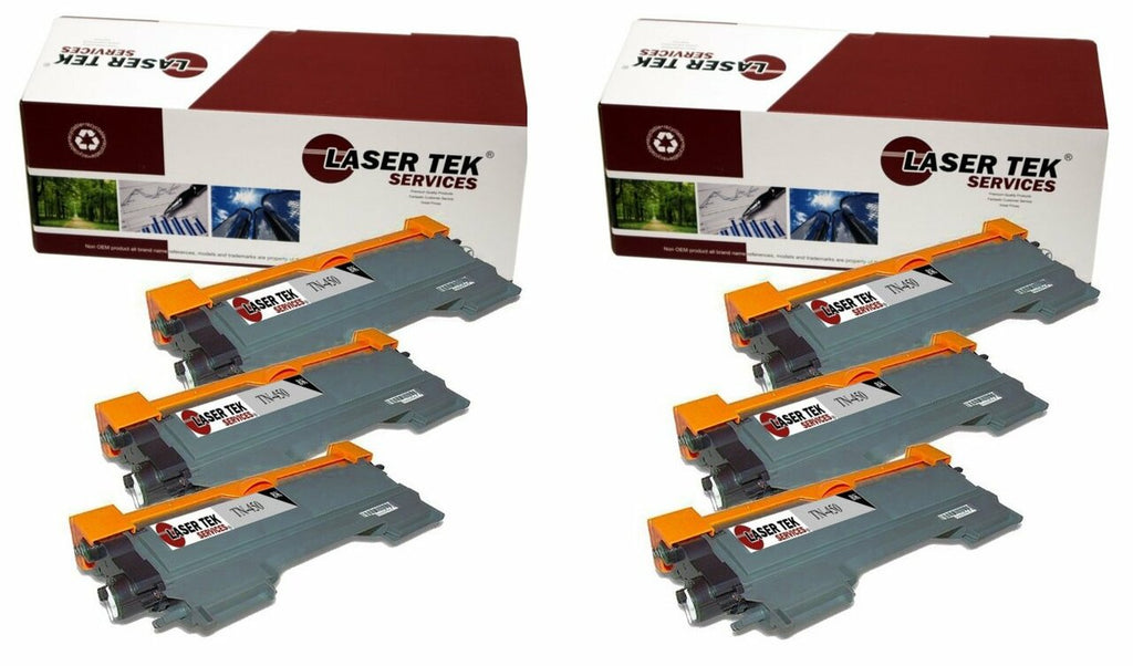 6 PACK PREMIUM BROTHER TN450 TONER CARTRIDGES - Laser Tek Services 2