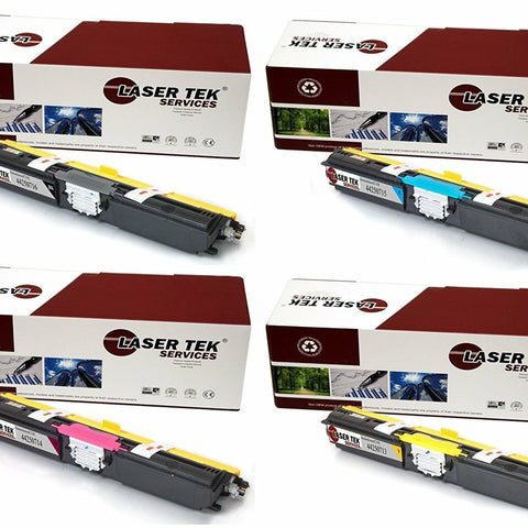 4 Pack Compatible C110 Toner Cartridge Replacements for the Okidata 44250716, 44250715, 44250714, 44250713. (Black, Cyan, Magenta, Yellow)