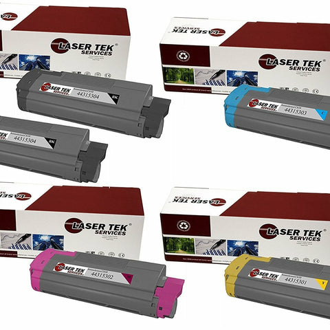 Okidata 44315304 44315303 44315302 44315301 Toner Cartridge 5 Pack - Laser Tek Services