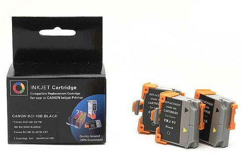 CANON BCI-10B (3-PAK) BLACK REMANUFACTURED INK CARTRIDGES