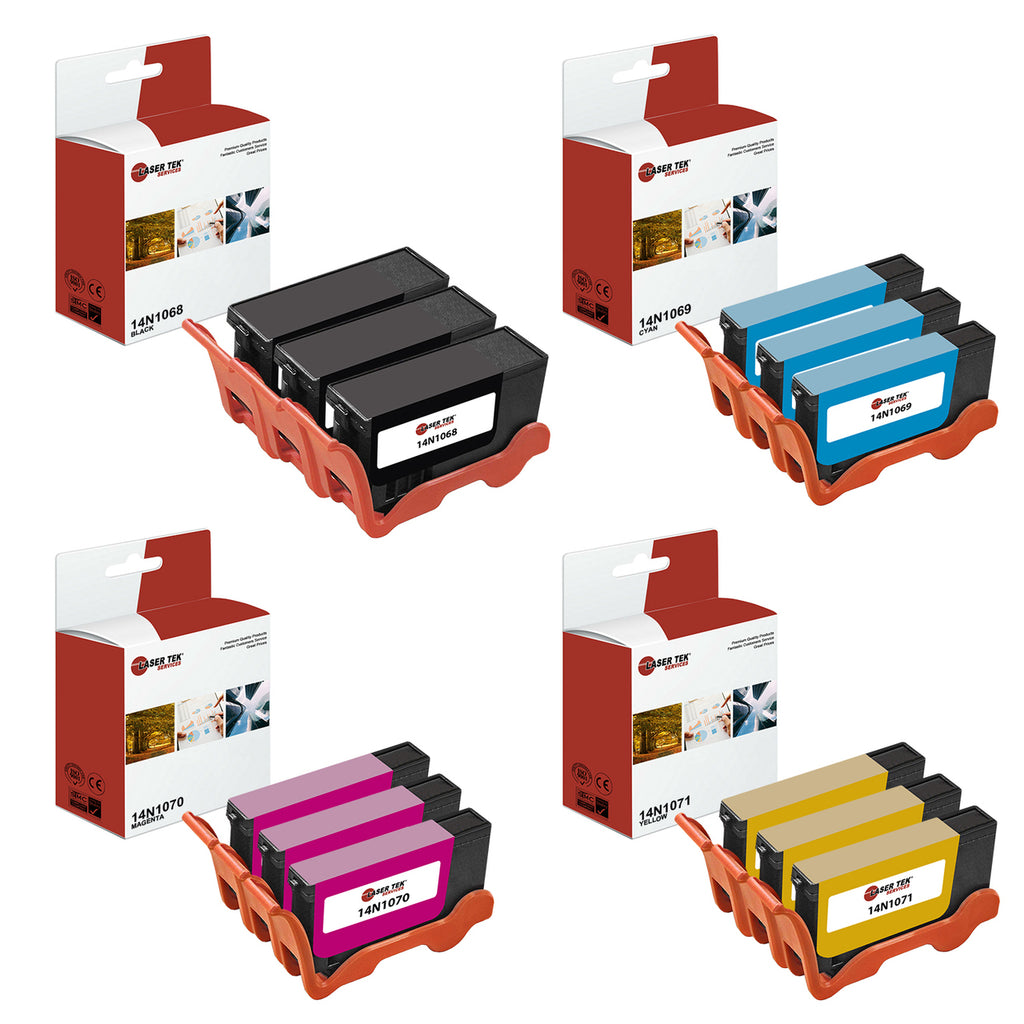 3 BLACK 9 COLOR INKJET CARTRIDGES FOR THE LEXMARK 100XL ALL-IN-ONE S405 S50
