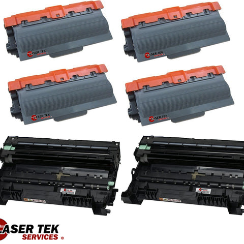 4 REMANUFACTURED BROTHER TN750 (TN-750) CARTRIDGES AND 2 DR720 (DR-720) COMPATIBLE DRUM UNITS