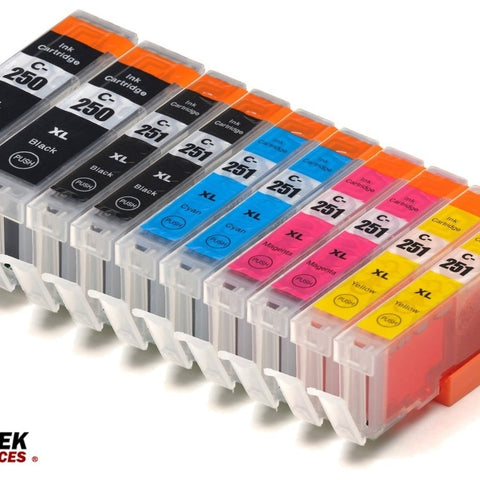 Compatible Canon PGI-250XL & CLI-251XL 10-Set Ink High Yield Cartridges (2BK, 2bk, 2C, 2M, 2Y)