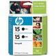 HP No 15 C6653FN Twin Pack OEM Inkjet Cartridge