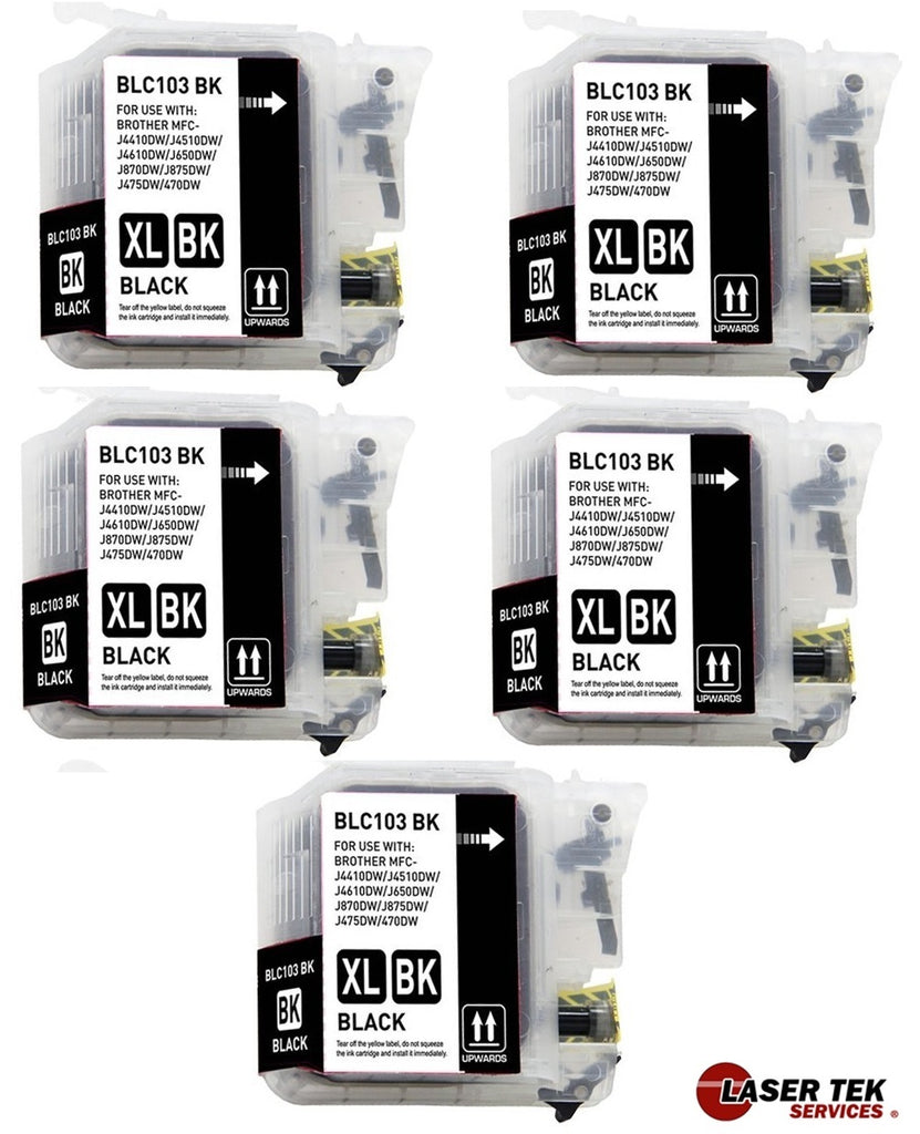 5PK COMPATIBLE INK CARTRIDGE FOR BROTHER LC103BK MFC-J650DW MFC-J875DW DCP-J152W