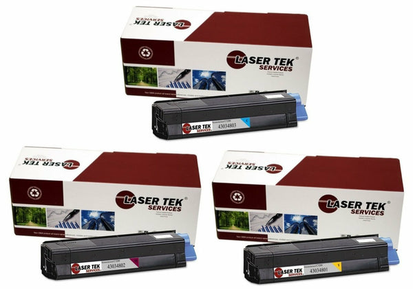 Okidata C3200 43034803 43034802 43034801 Toner Cartridge 3 Pack - Laser Tek Services