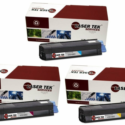 Okidata C3200 43034803 43034802 43034801 Toner Cartridge 3 Pack - Laser Tek Services