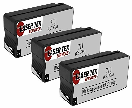 3 Pack Black Compatible HP 711 (CZ133A) Replacement Ink Cartridges for use in the HP DesignJet T120