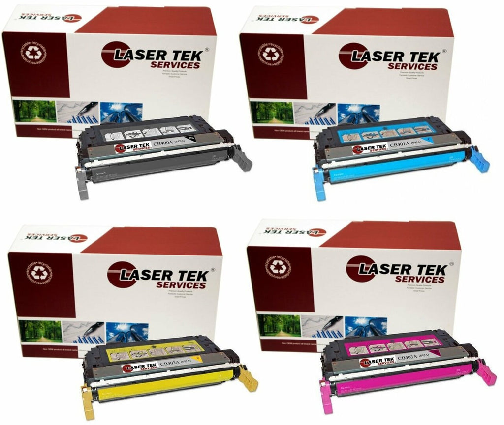 HP CB400A CB401A CB402A CB403A Toner Cartridge 4 Pack - Laser Tek Services