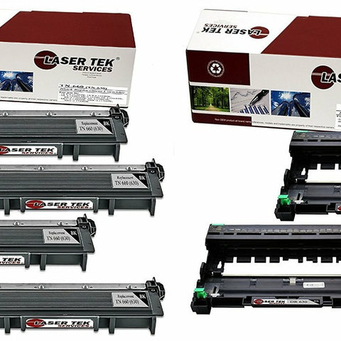 Combo 6 Pack Compatible Brother TN660 and DR630 Replacement Cartridges and Drum Units, for use in the Brother DCP-L2520DW, HL-L2300D, HL-L2320D, HL-L2340DW, HL-L2360DW, MFC-L2700DW, MFC-L2720DW(4 cartridges, 2 drums)