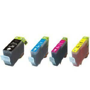 4 Pack Canon BCI-3 BCI-3e BCI-6 Remanufactured Ink Cartridge Compatible with Canon i560 i860, Smartbase MP200 MP730 (Black, Cyan, Magenta, Yellow)