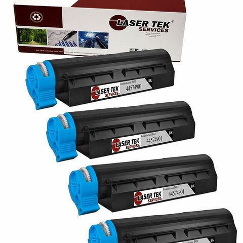 Okidata 44574901  Black Toner Cartridges 4 Pack - Laser Tek Services