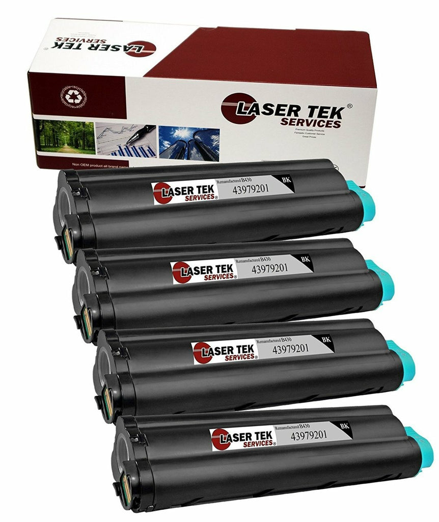 Okidata 43979201 Black Toner Cartridges 4 Pack - Laser Tek Services